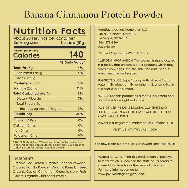 CERTIFIED ORGANIC PLANT BASED PROTEIN BANANA CINNAMON