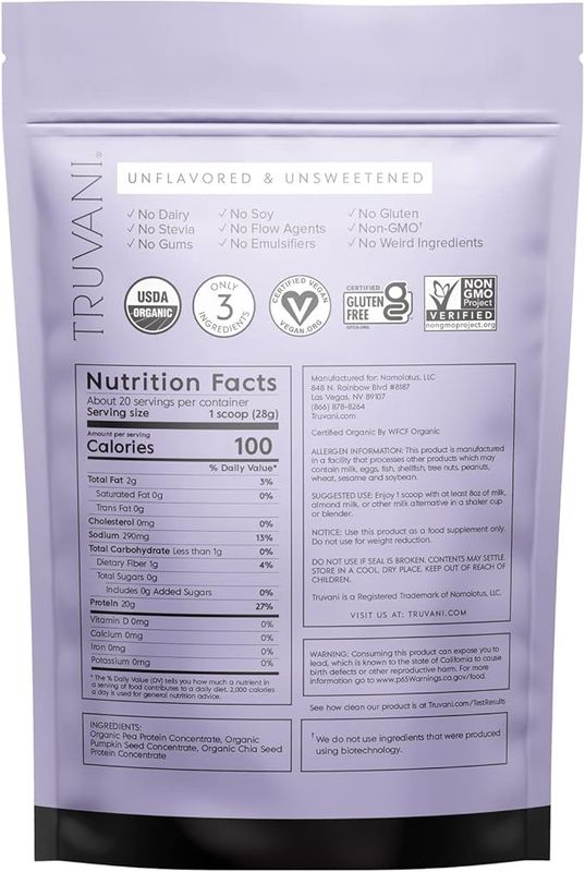 CERTIFIED ORGANIC PLANT BASED PROTEIN UNFLAVORED
