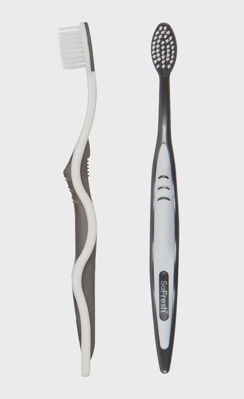 FLOSSING TOOTHBRUSH WITH ANTIBACTERIAL BRISTLES