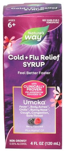 UMCKA COLD &amp; FLU RELIEF SYRUP, Size: 4 OZ
