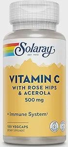 VITAMIN C W/ ROSEHIPS &amp; ACEROLA SOL, Size: 100 VEGCAPS