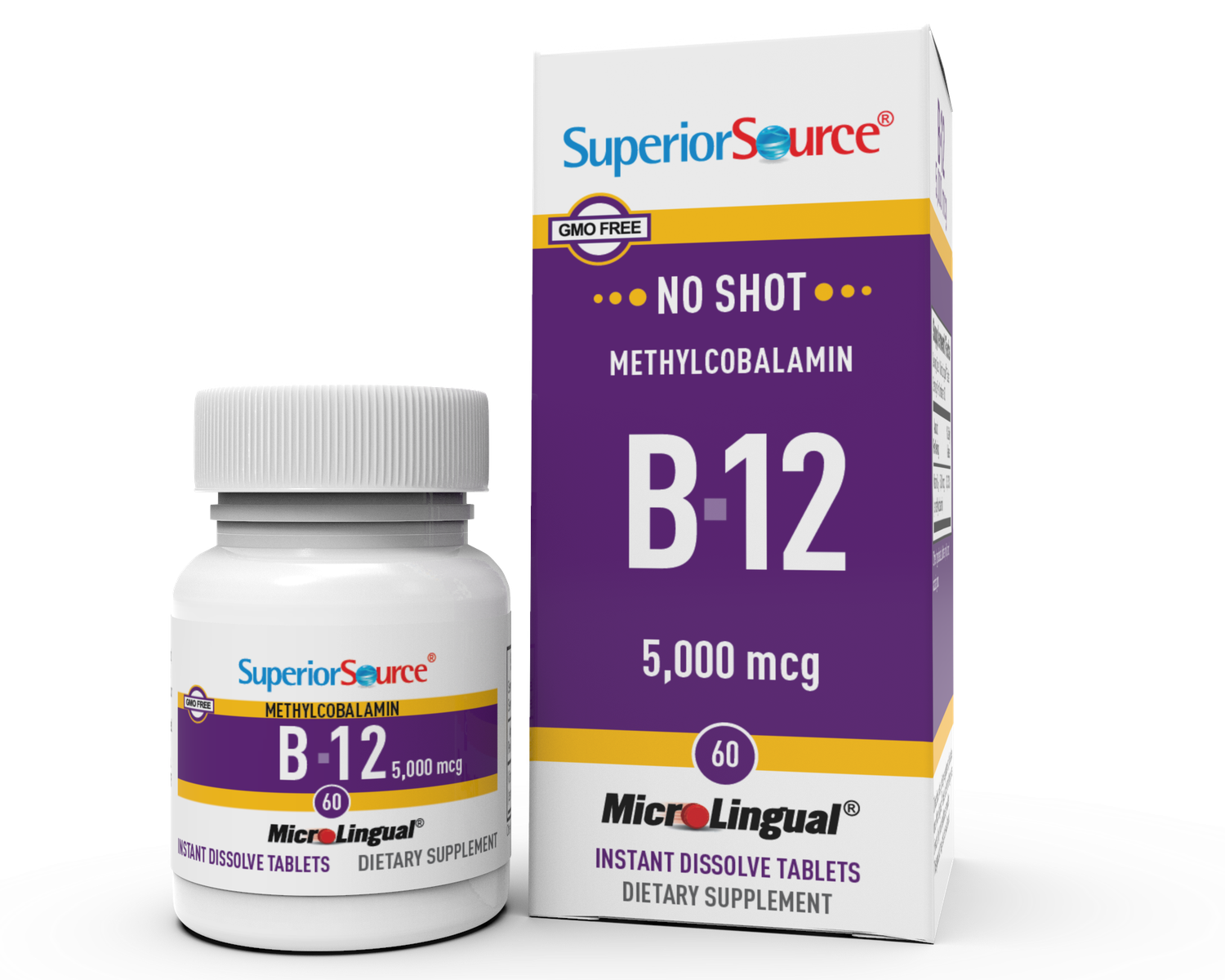 NO SHOT B12 5000 MCG, Size: 60 DISSOLVE TABS