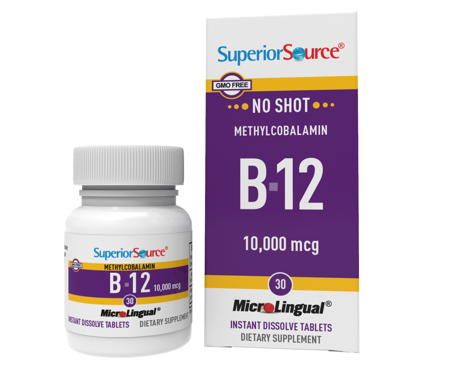 NO SHOT B-12 10,000, Size: 30 DISSOLVE TABLETS