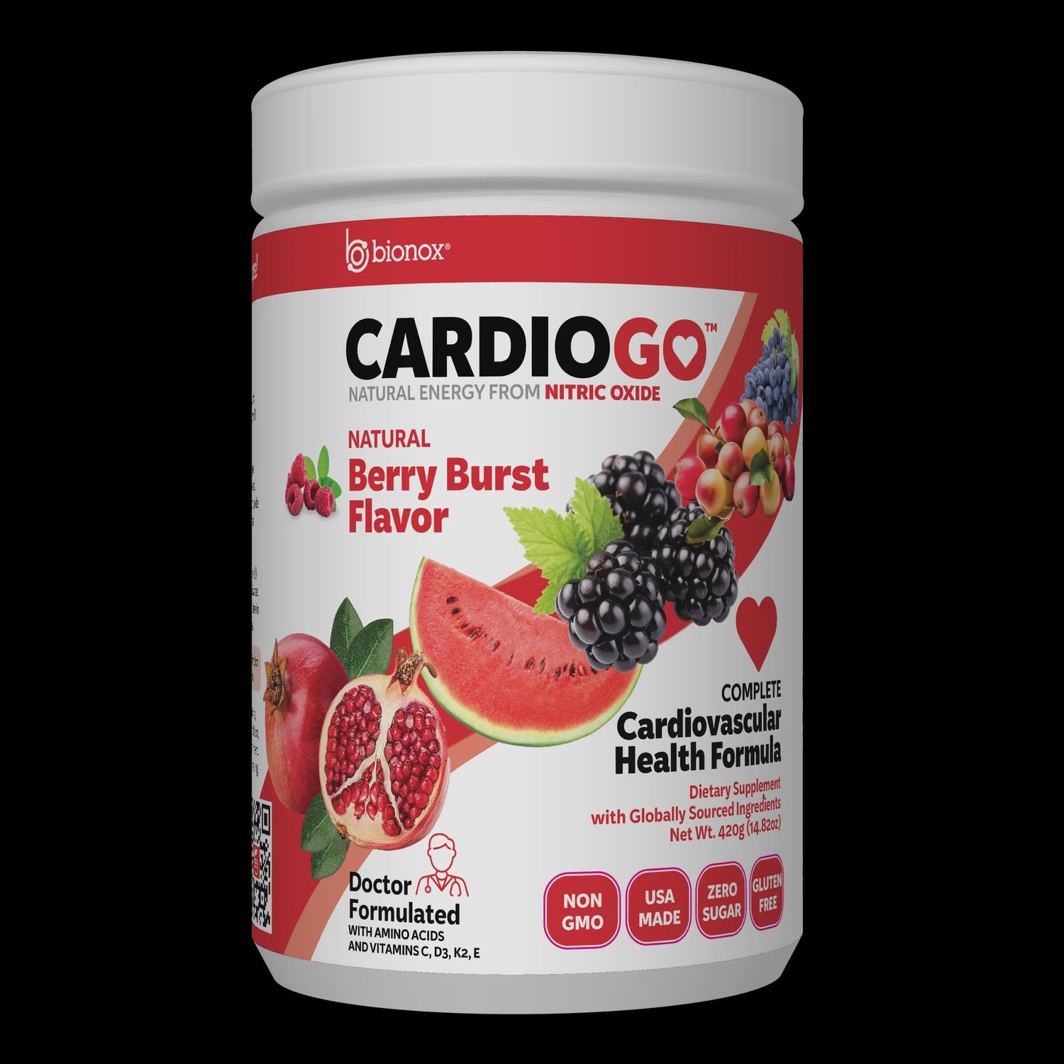 CARDIOGO - BERRY BURST FLAVOR, Size: 14.82 OZ
