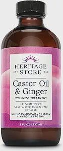 CASTOR OIL &amp; GINGER, Size: 8 FL OZ