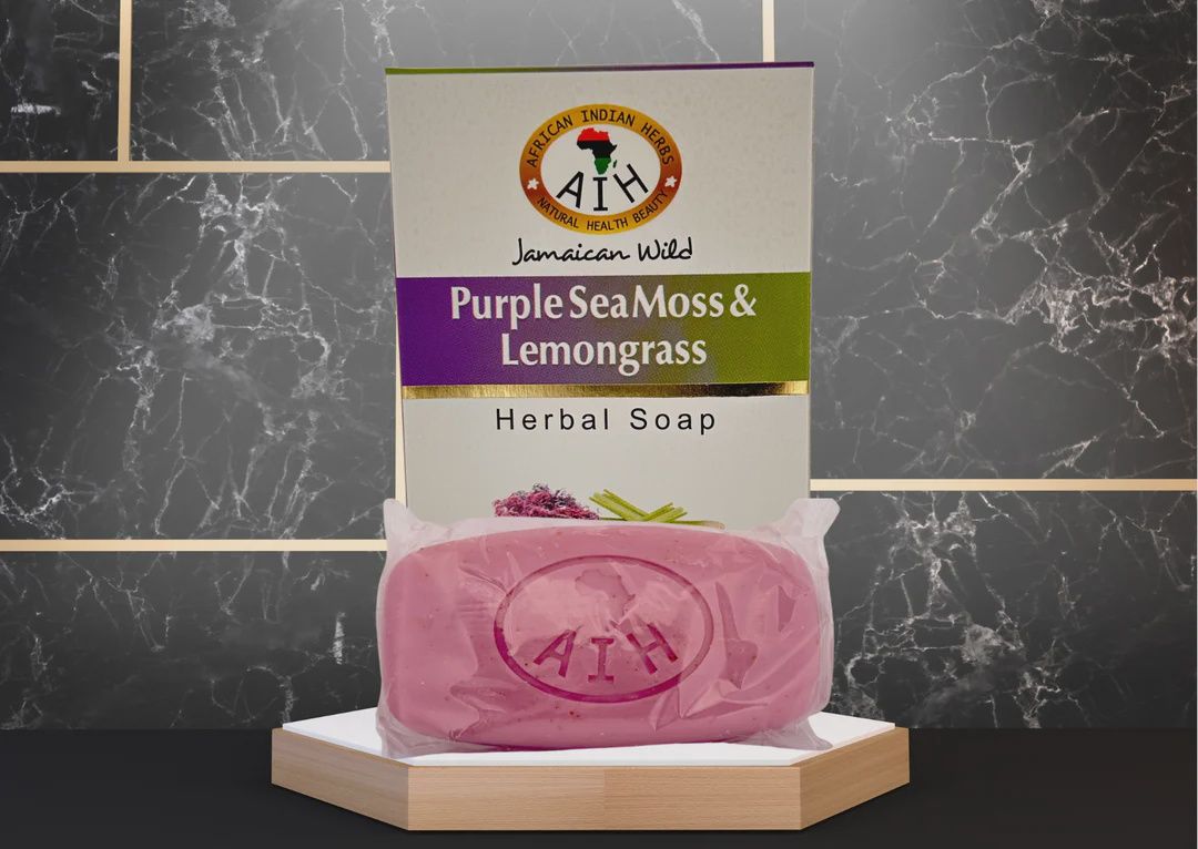 PURPLE SEAMOSS &amp; LEMONGRASS SOAP, Size: 5 OZ