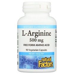 L - ARGININE 500 MG FREE FORM AMINO ACID, Size: 90 VCAPS