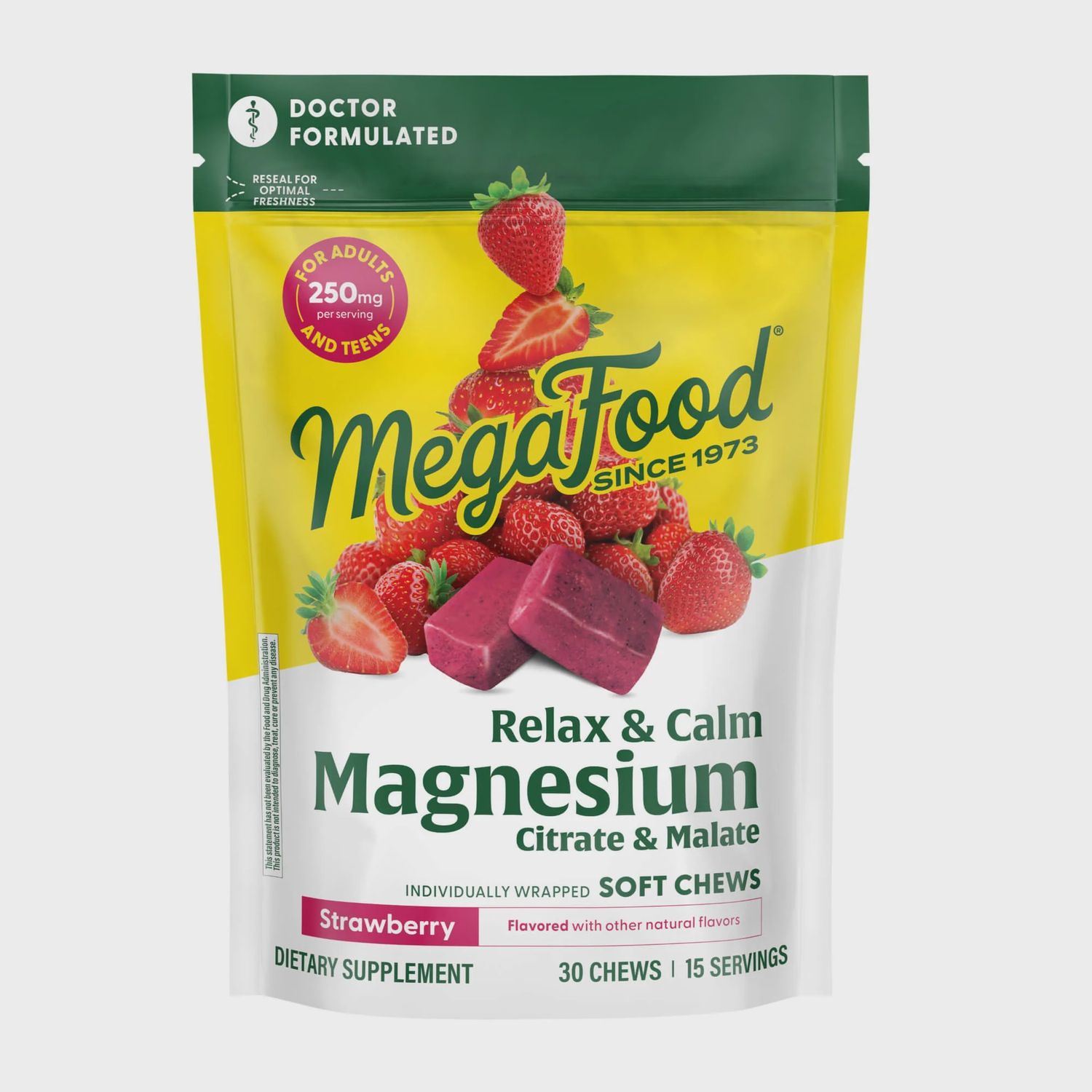 RELAX &amp; CALM MAGNESIUM CHEWS - STRAWBERRY, Size: 30 CHEWS