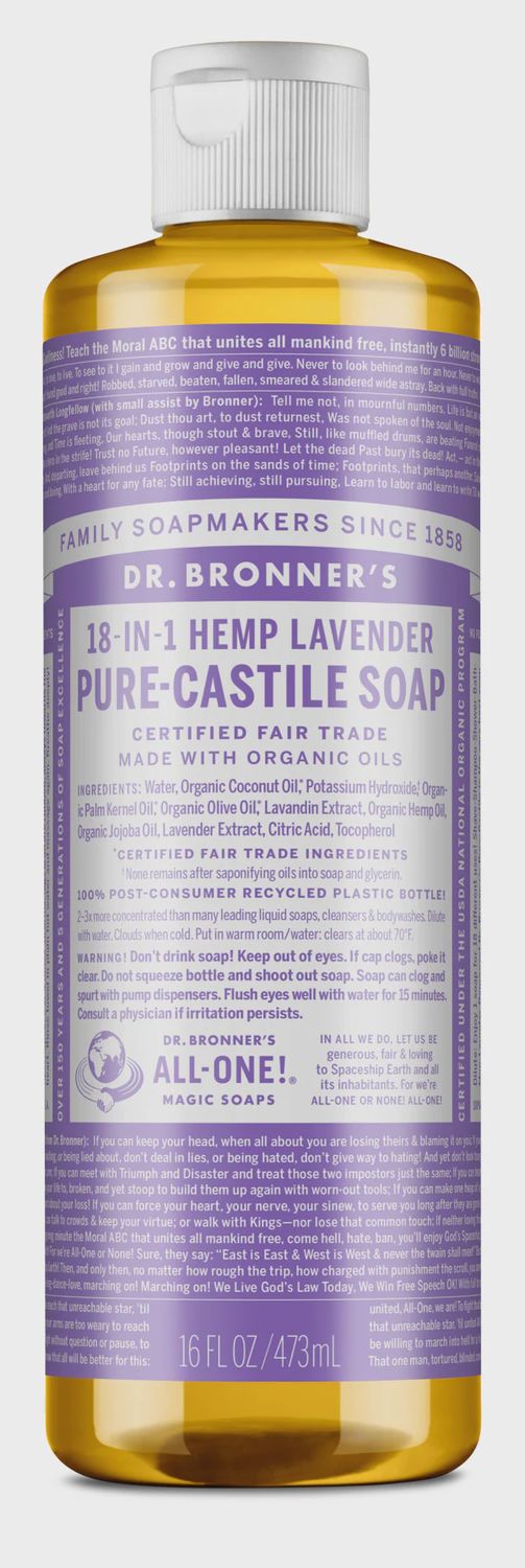 LAVENDER - PURE-CASTILE LIQUID SOAP, Size: 16 FL OZ