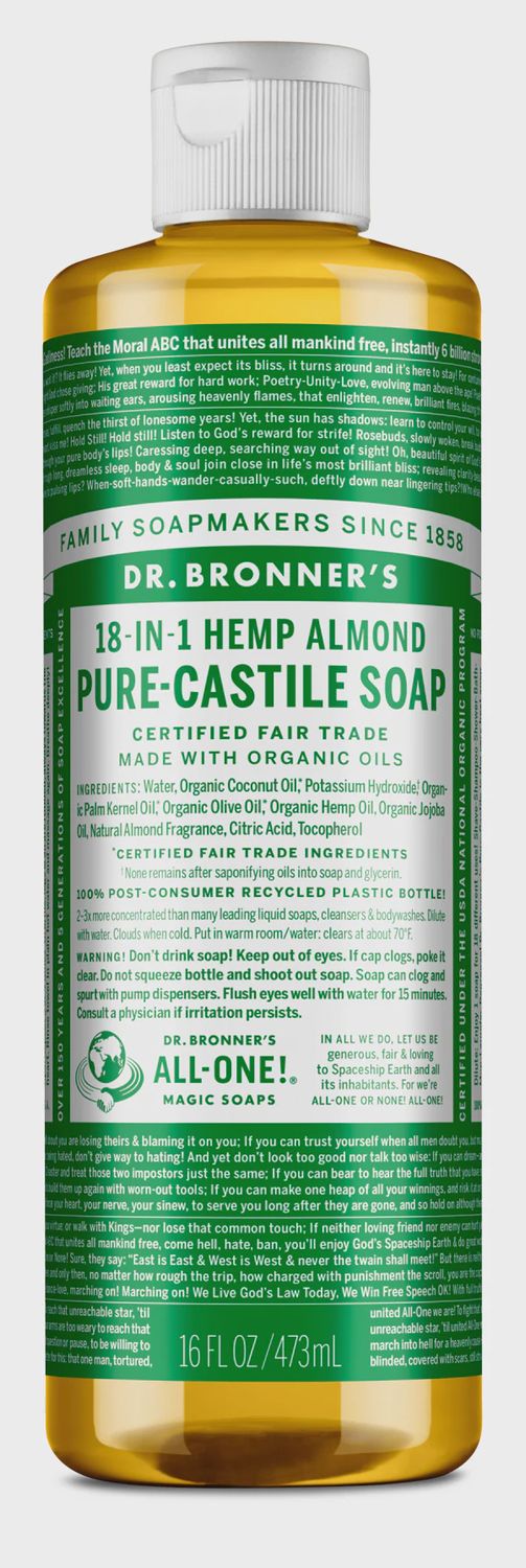 ALMOND - PURE-CASTILE LIQUID SOAP, Size: 16 FL OZ
