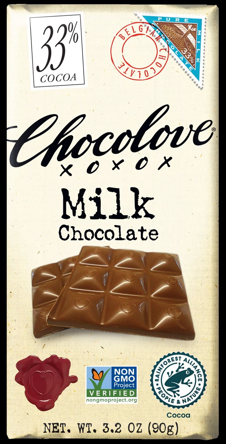 MILK CHOCOLATE 33% COCOA, Size: 3.2 OZ