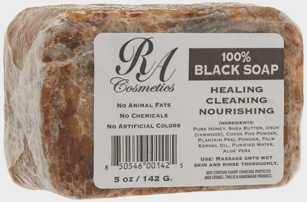 100% NATURAL BLACK SOAP, Size: 5 OZ