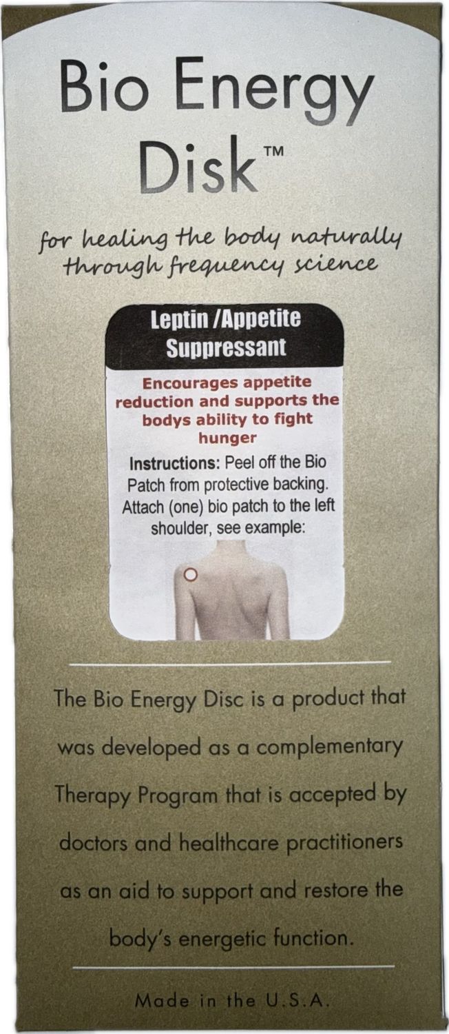 APPETITE SUPPRESSANT BIO-DISK PATCH, Size: 10 PATCHES
