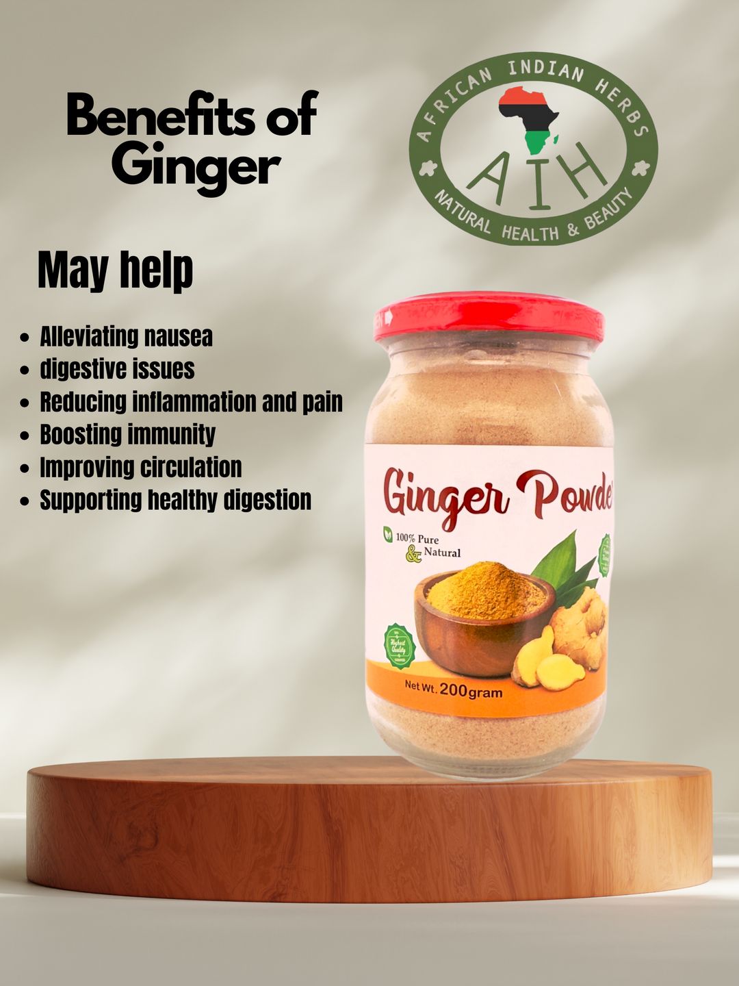 GINGER ROOT POWDER, Size: 200 GRAMS
