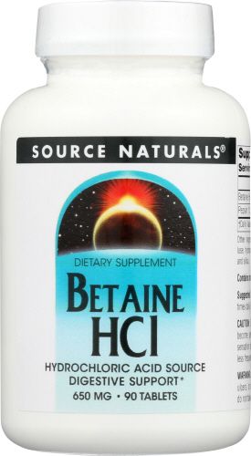 BETAINE HCl 650 MG, Size: 90 TABS