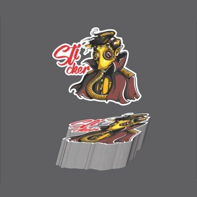 1000 stickers de un solo diseño impresos full color con tintas uv según diseño suministrado por el cliente