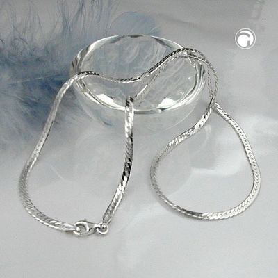 Kette 3mm Panzerkette flach gedrückt glänzend diamantiert Silber 925 42cm Kette 3mm Panzerkette flach gedrückt glänzend diamantiert Silber 925 42cm