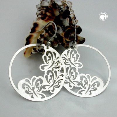 Ohrhaken 53x37mm Schmetterlinge glänzend Silber 925 Ohrhaken 53x37mm Schmetterlinge glänzend Silber 925