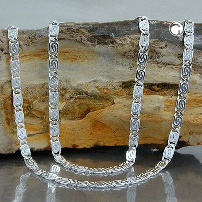 Kette 3,2mm S-Panzerkette flach diamantiert Silber 925 50cm Kette 3,2mm S-Panzerkette flach diamantiert Silber 925 50cm
