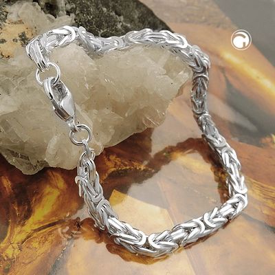 Armband 4x4mm Königskette vierkant glänzend Silber 925 21cm Armband 4x4mm Königskette vierkant glänzend Silber 925 21cm