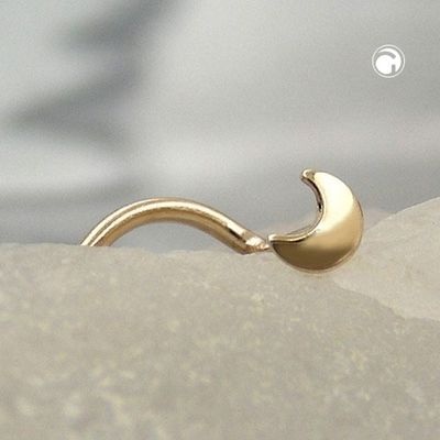 Nasenstecker 2,5mm Spirale mit kleinem Mond 14Kt GOLD Nasenstecker 2,5mm Spirale mit kleinem Mond 14Kt GOLD