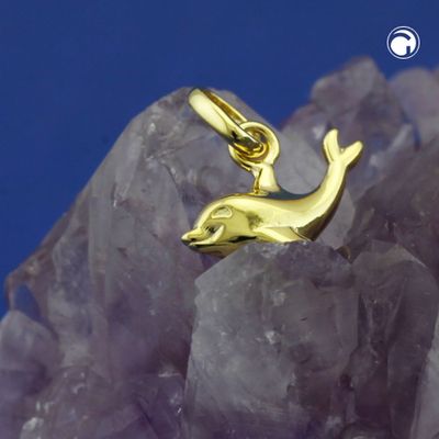 Anhänger 12x7mm kleiner Delfin glänzend 9Kt GOLD Anhänger 12x7mm kleiner Delfin glänzend 9Kt GOLD
