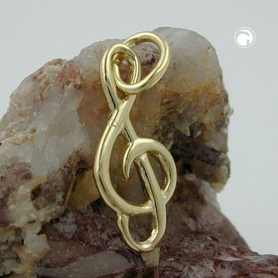 Anhänger 16x7mm Notenschlüssel glänzend 14Kt GOLD Anhänger 16x7mm Notenschlüssel glänzend 14Kt GOLD