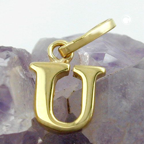 Anhänger 8x6mm Buchstabe U glänzend 9Kt GOLD Anhänger 8x6mm Buchstabe U glänzend 9Kt GOLD