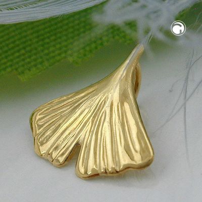 Anhänger 12mm Ginkgoblatt glänzend 9Kt GOLD Anhänger 12mm Ginkgoblatt glänzend 9Kt GOLD