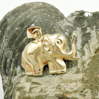 Anhänger 15x12mm Elefant glänzend 9Kt GOLD Anhänger 15x12mm Elefant glänzend 9Kt GOLD
