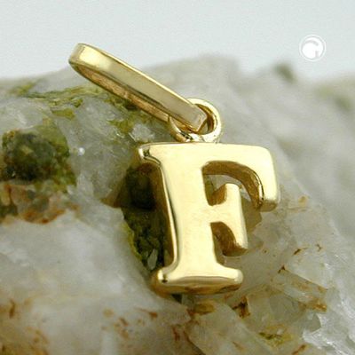 Anhänger 8x5,5mm Buchstabe F glänzend 9Kt GOLD Anhänger 8x5,5mm Buchstabe F glänzend 9Kt GOLD