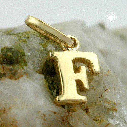 Anhänger 8x5,5mm Buchstabe F glänzend 9Kt GOLD Anhänger 8x5,5mm Buchstabe F glänzend 9Kt GOLD
