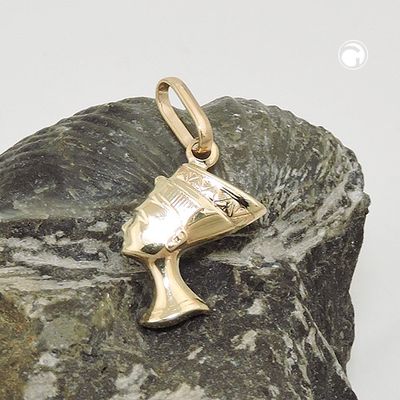 Anhänger 15x10x2,5mm Nofretete glänzend 9Kt GOLD Anhänger 15x10x2,5mm Nofretete glänzend 9Kt GOLD