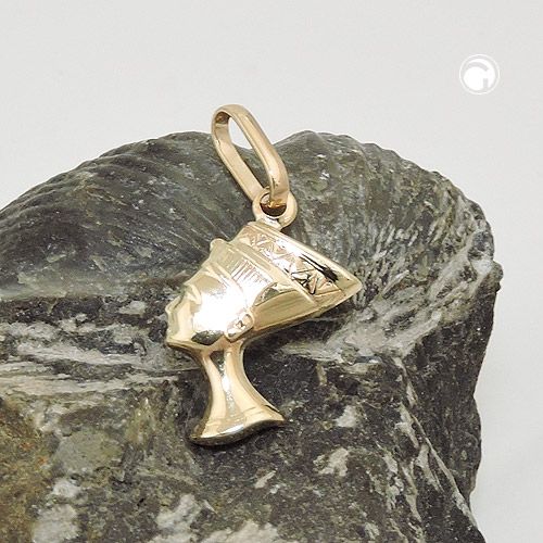Anhänger 15x10x2,5mm Nofretete glänzend 9Kt GOLD Anhänger 15x10x2,5mm Nofretete glänzend 9Kt GOLD