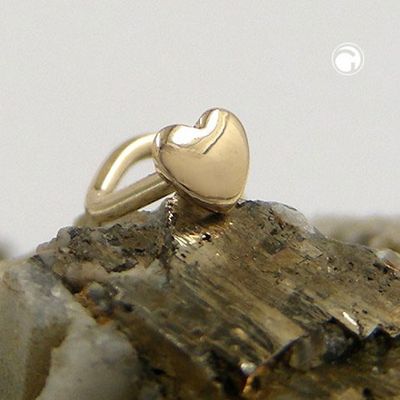 Nasenstecker 2,4mm Spirale mit kleinem Herz 18Kt GOLD Nasenstecker 2,4mm Spirale mit kleinem Herz 18Kt GOLD
