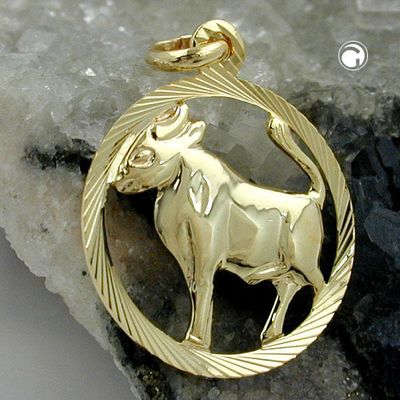 Anhänger 15mm Sternzeichen Stier 9Kt GOLD Anhänger 15mm Sternzeichen Stier 9Kt GOLD