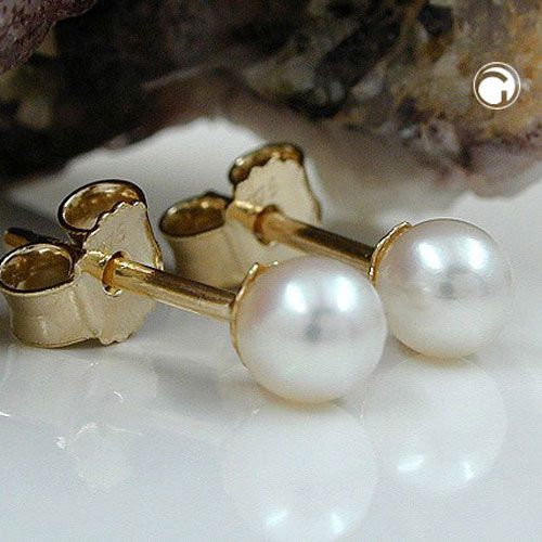 Ohrstecker Ohrring ca. 4mm Süßwasserzuchtperle rund 9Kt GOLD Ohrstecker Ohrring ca. 4mm Süßwasserzuchtperle rund 9Kt GOLD