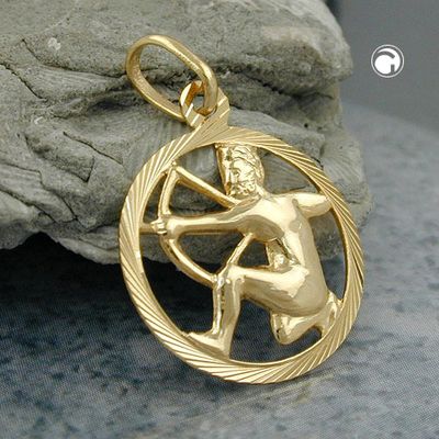Anhänger 15mm Sternzeichen Schütze 9Kt GOLD Anhänger 15mm Sternzeichen Schütze 9Kt GOLD