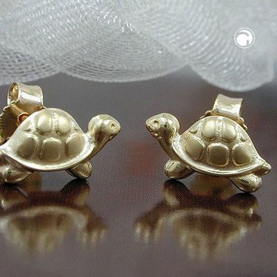 Ohrstecker Ohrring 10x6mm Schildkröte matt-glänzend 9Kt GOLD Ohrstecker Ohrring 10x6mm Schildkröte matt-glänzend 9Kt GOLD
