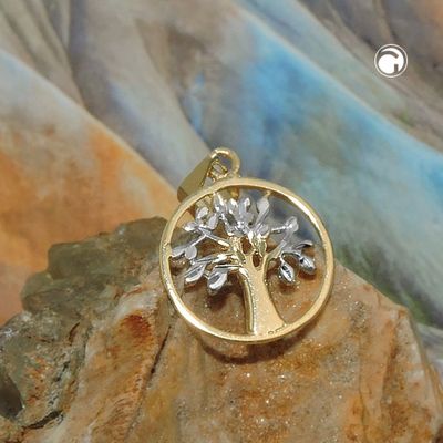 Anhänger 12mm Baum des Lebens bicolor 9Kt GOLD Anhänger 12mm Baum des Lebens bicolor 9Kt GOLD