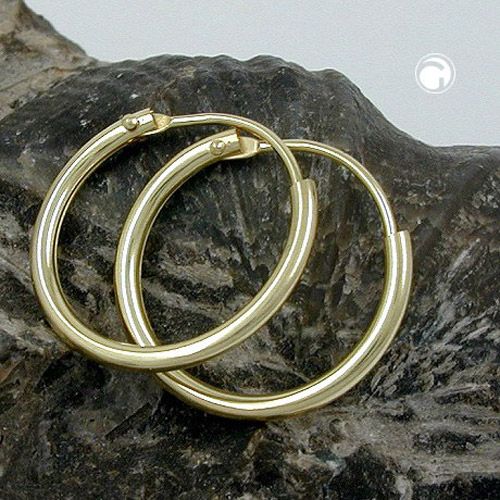 Creole 15x1,1mm Drahtcreole Steckverschluss glänzend 9Kt GOLD Creole 15x1,1mm Drahtcreole Steckverschluss glänzend 9Kt GOLD