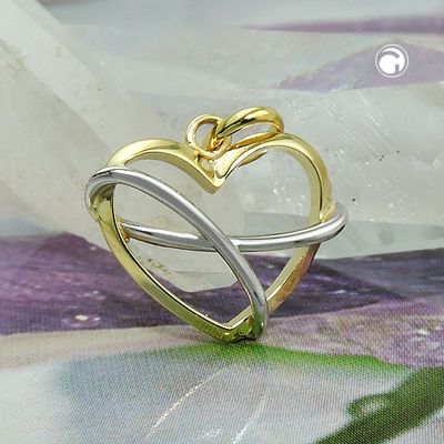 Anhänger 13x15mm Herz bicolor glänzend 9Kt GOLD Anhänger 13x15mm Herz bicolor glänzend 9Kt GOLD