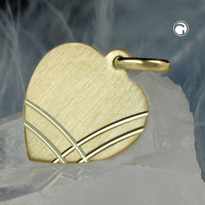 Anhänger 14x13mm Herz Gravuranhänger mattiert diamantiert 9Kt GOLD Anhänger 14x13mm Herz Gravuranhänger mattiert diamantiert 9Kt GOLD