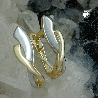 Creole Ohrring 13x4mm Klappscharnier bicolor 9Kt GOLD Creole Ohrring 13x4mm Klappscharnier bicolor 9Kt GOLD