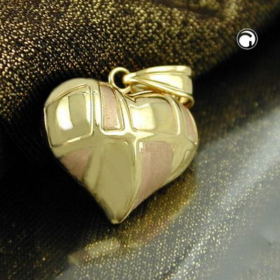 Anhänger 15x16mm Herz bicolor mit Rotgold 9Kt GOLD Anhänger 15x16mm Herz bicolor mit Rotgold 9Kt GOLD