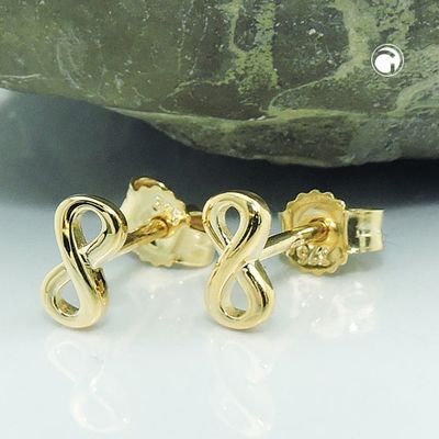 Ohrstecker Ohrring 6x3mm Unendlichkeit glänzend GOLD 18Kt Ohrstecker Ohrring 6x3mm Unendlichkeit glänzend GOLD 18Kt