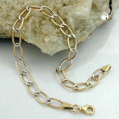 Armband 5,5mm Weitpanzer bicolor 9Kt GOLD 19cm Armband 5,5mm Weitpanzer bicolor 9Kt GOLD 19cm