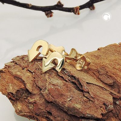 Ohrstecker Ohrring 6x5mm Pfeil glänzend 9Kt GOLD Ohrstecker Ohrring 6x5mm Pfeil glänzend 9Kt GOLD