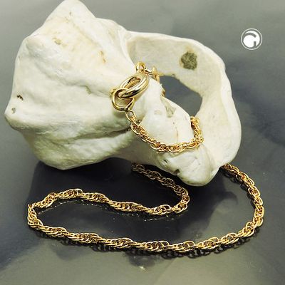 Armband 1,6mm Doppelanker gedreht Kordelkette 9Kt GOLD 19cm Armband 1,6mm Doppelanker gedreht Kordelkette 9Kt GOLD 19cm