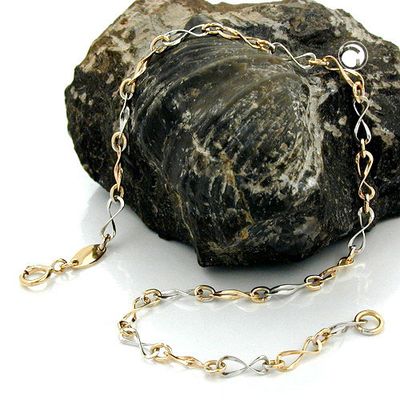 Armband 2,7mm Fantasiemuster bicolor 9Kt GOLD 19cm Armband 2,7mm Fantasiemuster bicolor 9Kt GOLD 19cm